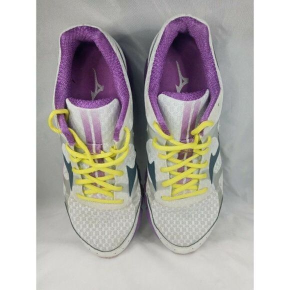 Mizuno Wave Rider 17 Women's Sz‎ W 10 Lightweight Running Shoes White BLK/Purple - Picture 5 of 11